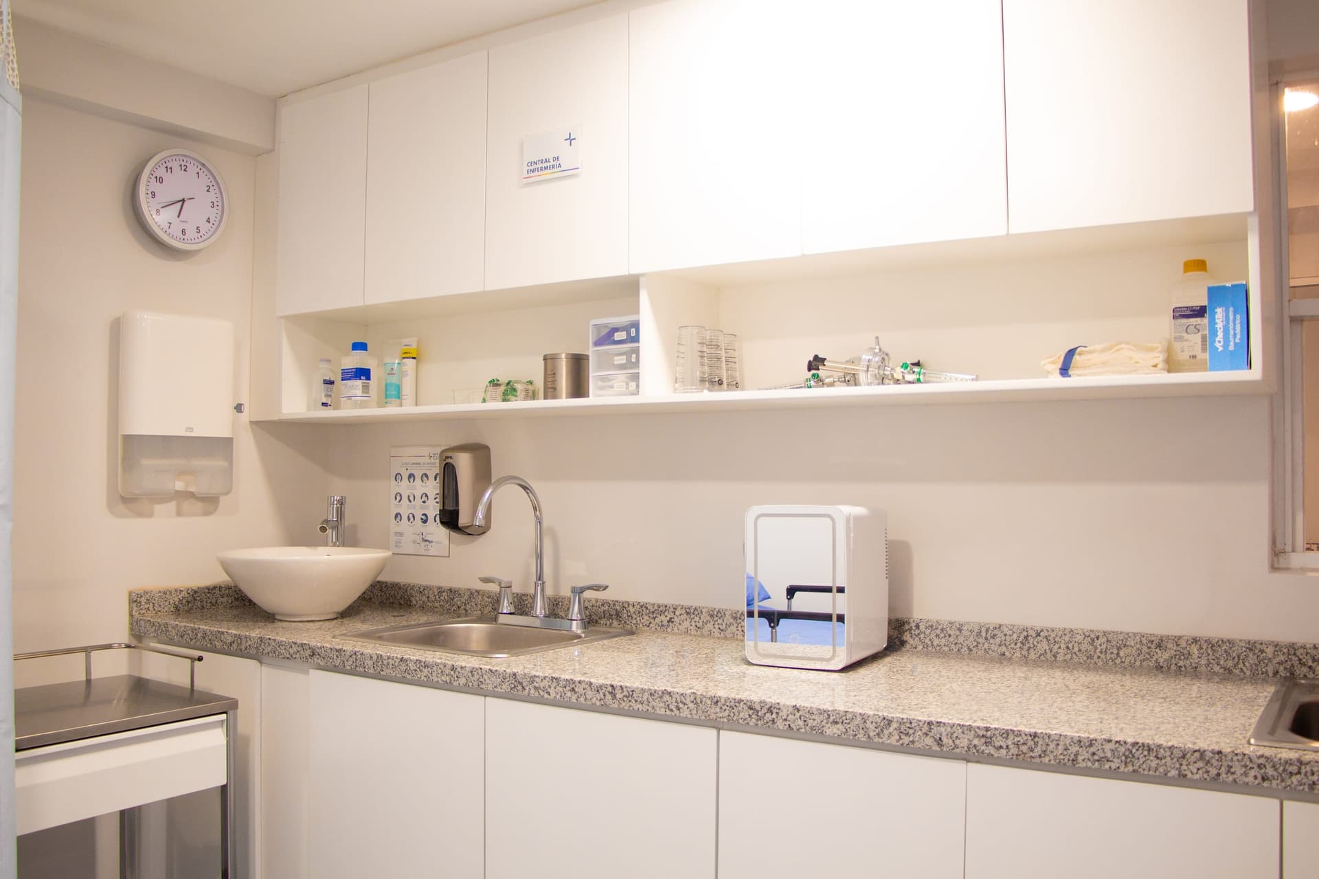 Sala de recuperación: área de lavado